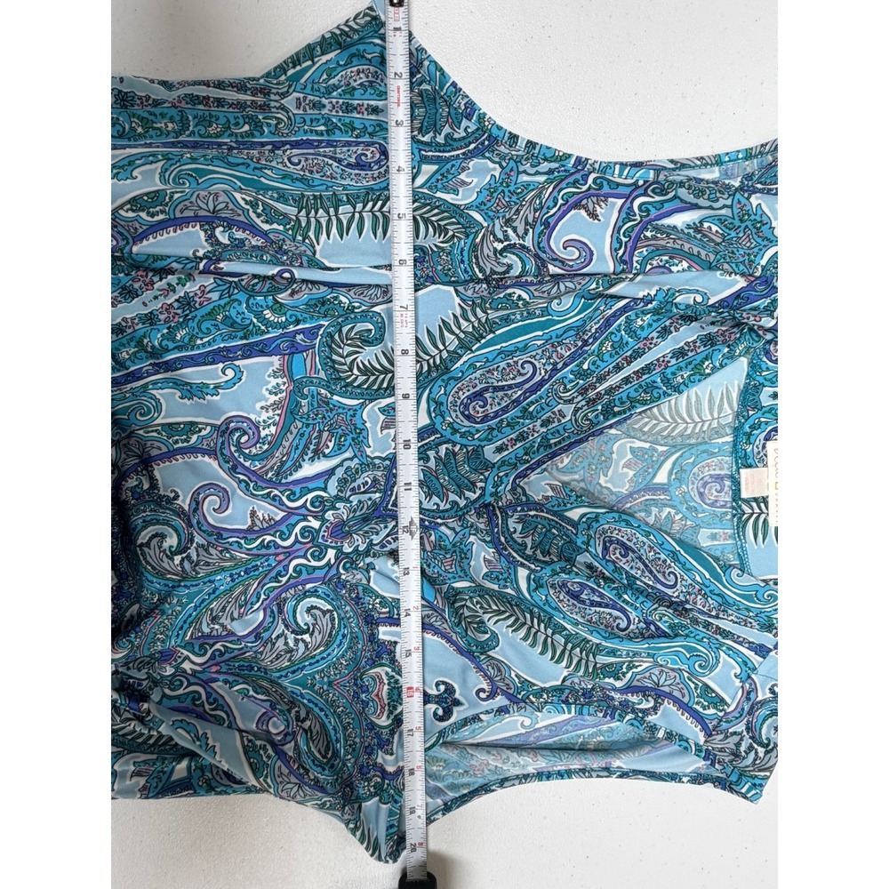 Belle by Kim Gravel Teal Paisley Sleeveless Wrap Maxi Dress XL QVC NWOT A351610‎ - Picture 5 of 10